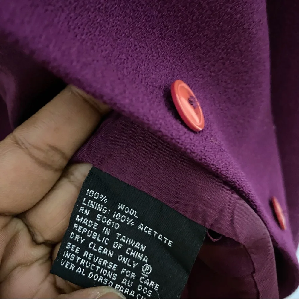 VINTAGE : Kasper : size : 8 : 100% wool plum purple matching blazer & skirt set - Picture 9 of 16